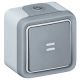  Image Interrupteur ou va-et-vient lumineux Plexo complet IP55 saillie 10AX 250V - gris