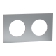  Image Odace Métal - plaque de finition 2 postes - effet Titane support blanc