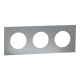  Image Odace Métal - plaque de finition 3 postes - effet Titane support blanc