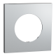  Image Odace Métal - plaque de finition 1 poste - effet Aluminium support noir