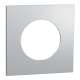  Image Odace Métal - plaque de finition 1 poste - effet Aluminium support blanc