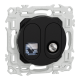 Image Odace - prise mixte RJ45 Cat.6 STP + TV - noir onyx