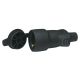  Image Prolongateur 2p+t 16a franco-belge caout chouc noir bouchon borne+serre cable vi