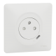 Ovalis - combi 2P+T 16A affleurante+chargeur USB-C 10,5W - connex. auto - Blanc