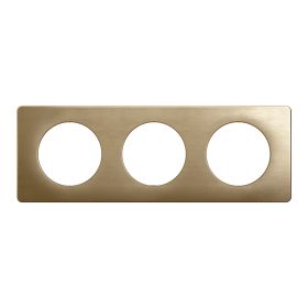 Plaque de finition C&eacute;liane 3 postes - Bronze Satin&eacute; r&eacute;f&eacute;rence : CP1603 de la marque LEGRAND