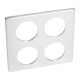 Plaque Céliane Métal 2x2 postes - finition Aluminium