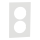  Image Odace - plaque de finition 2 postes entraxe spécifique 57mm - Blanc craie