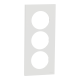  Image Odace - plaque de finition 3 postes entraxe spécifique 57mm - Blanc craie
