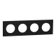  Image Odace - plaque de finition 4 postes - couleur Noir onyx