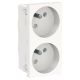  Image Unica - prise double 2p+t - fr - 45° - connexion rapide - blanc - méca seul