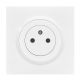 Prise de courant 2P+T Surface dooxie 16A avec plaque carrée blanche et griffes