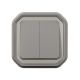  Image Commande double interrupteur ou poussoir Plexo complet encastré gris
