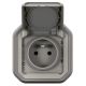  Image Prise de courant 2P+T Plexo complet encastré gris
