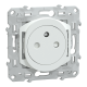  Image Ovalis - prise 2p+t 16a affleurante - bornes auto - blanc - griffes montées