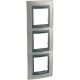  Image Unica top - plaque de finition - 3x2 mod. hor. 71mm - nickel mat liseré graphite