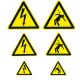 Etiquette adhésive de signalisation HOMME FOUDROYE. Dim: triangle de 100mm