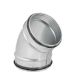 Coude 45° mâle/mâle acier galvanisé à joints, classe C, D 160 mm